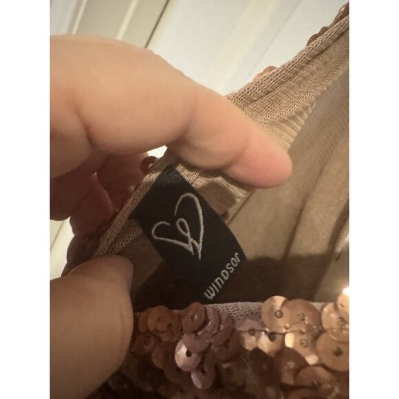 Windsor Gold Glitter Stretch Mini Dress Size Small - Picture 5 of 7